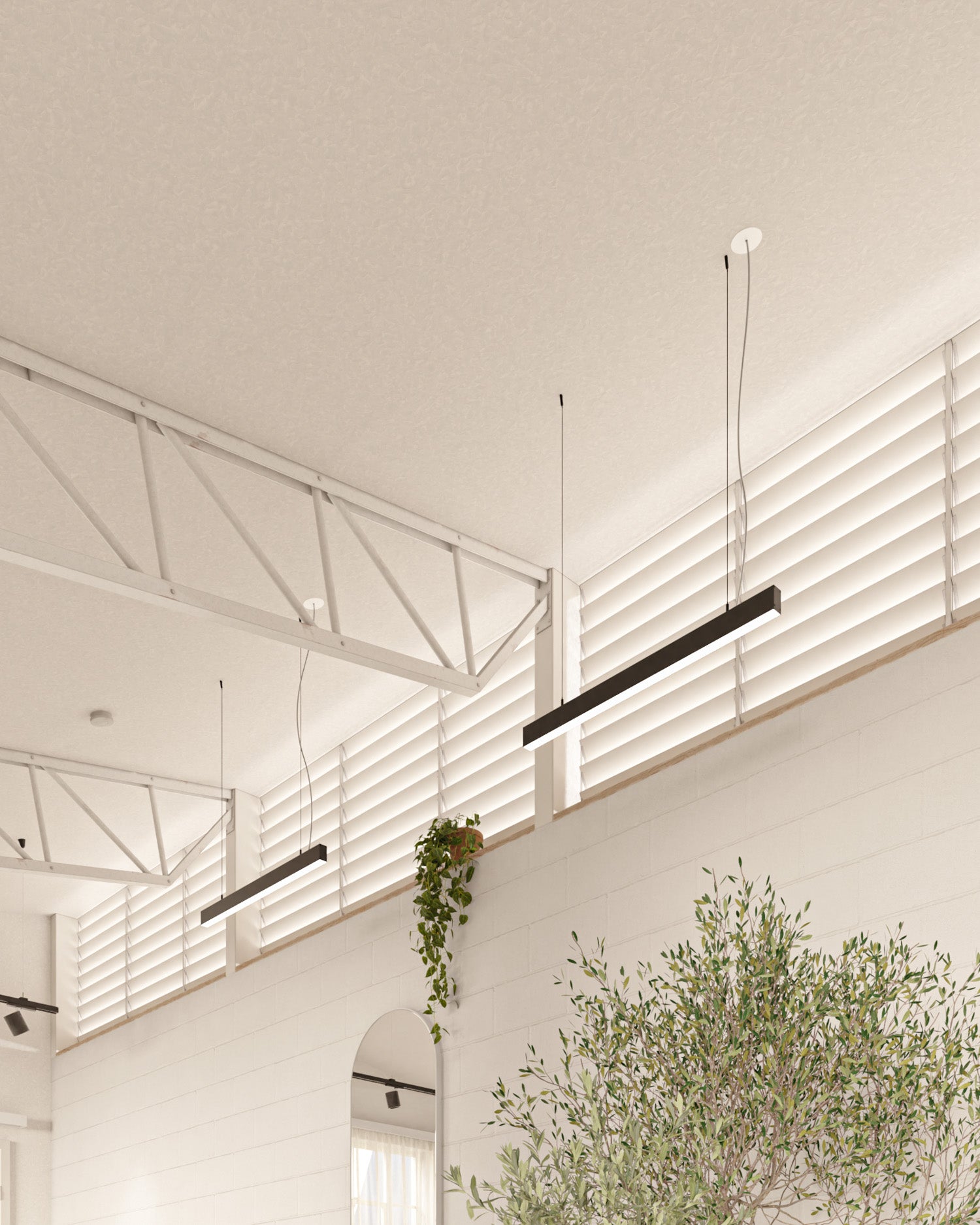 Sunbeam LED - Iluminação de cabeleireiro preta em fio de aço